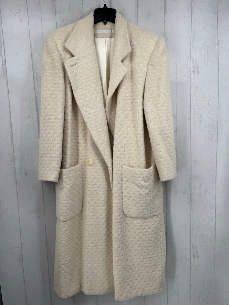 L textured wool long coat