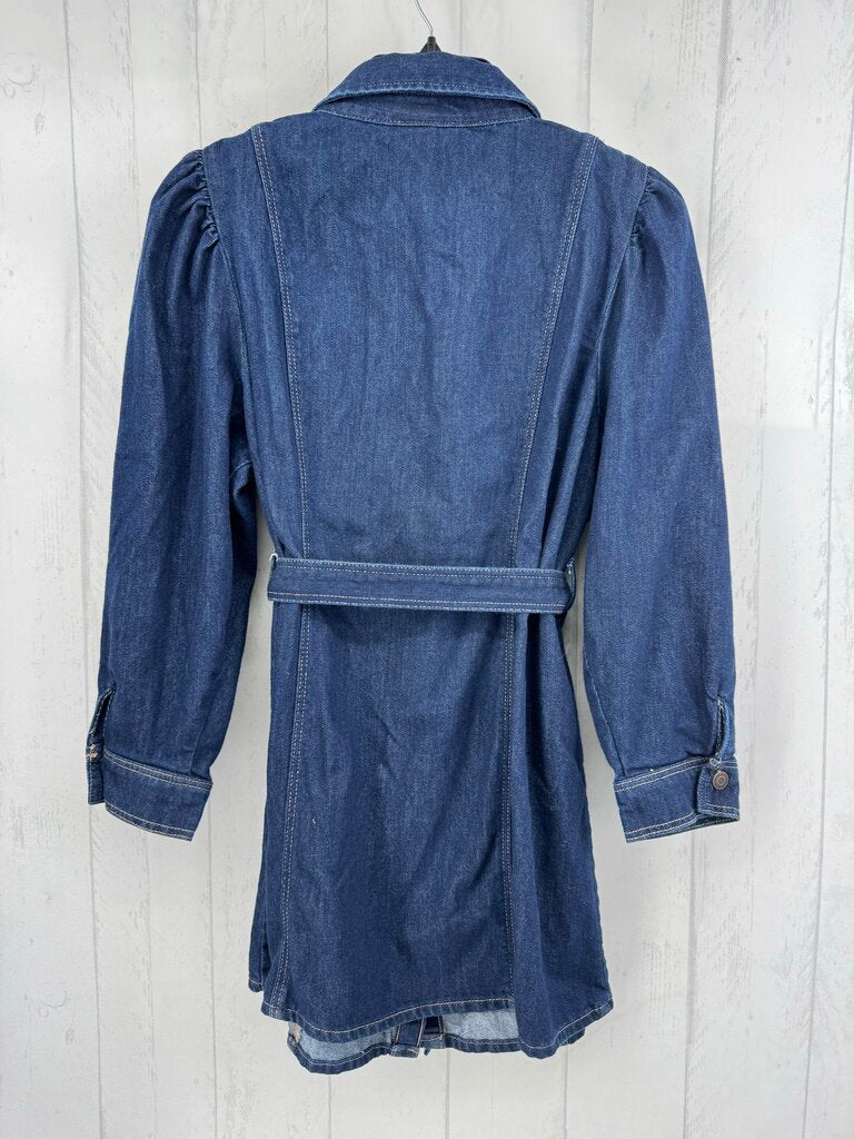 XL belted denim dress l/s