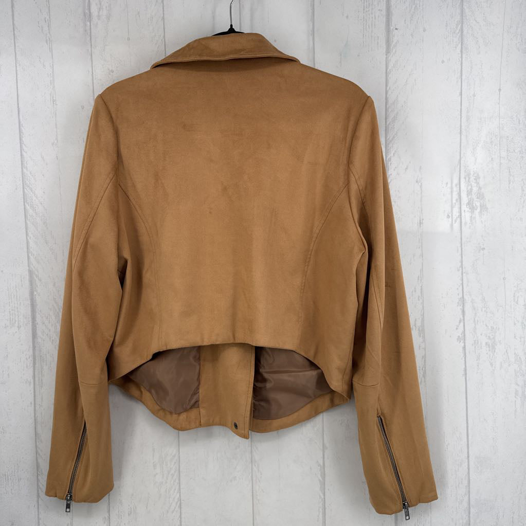 1X faux suede moto jacket