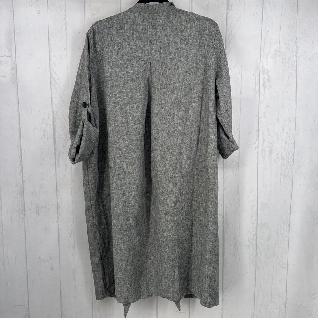 XL open front tab slv jacket