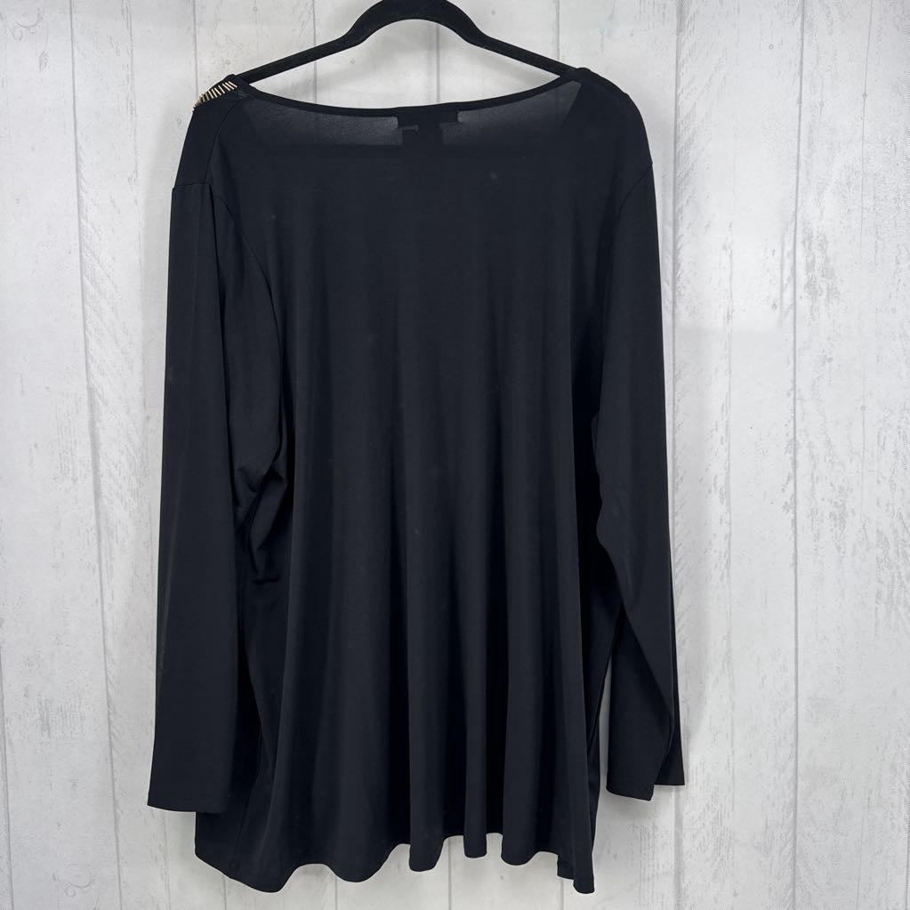 1X v-neck embelished l/s top