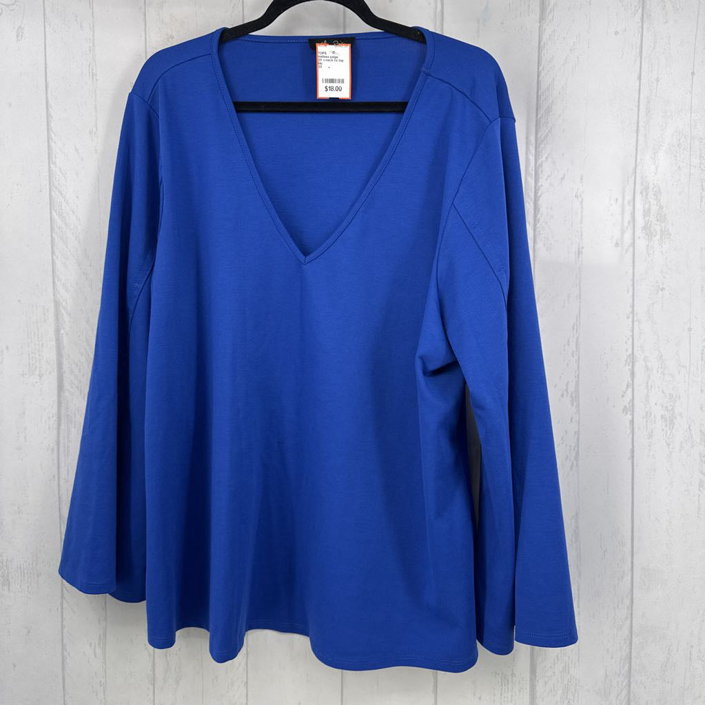 2X v-neck l/s top