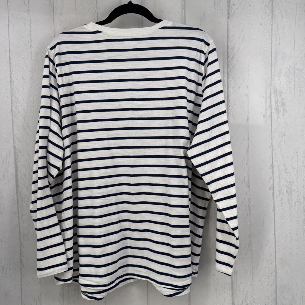 3X striped l/s tee