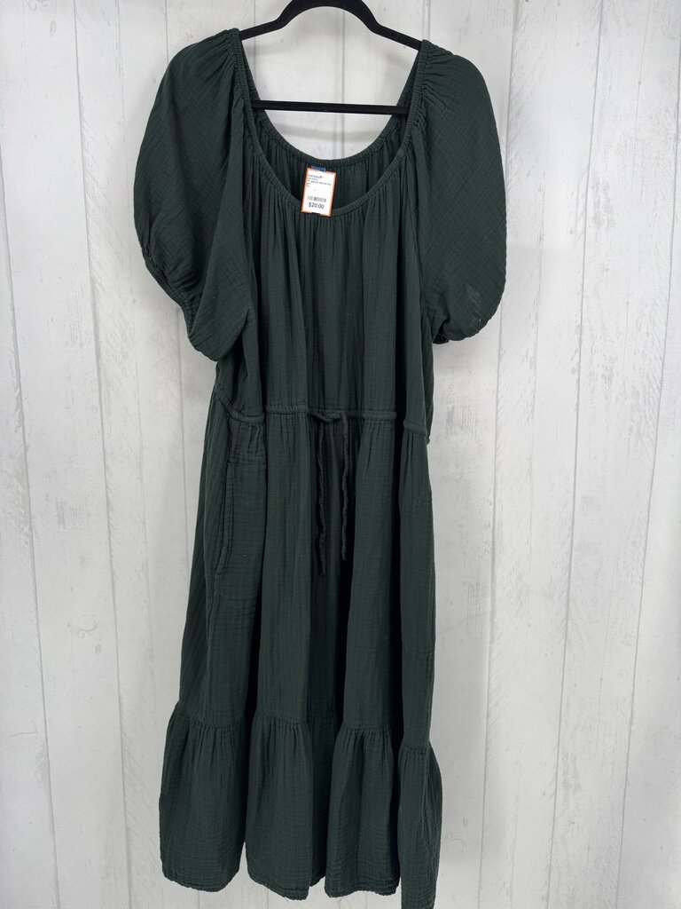3X gauze tiered s/s dress