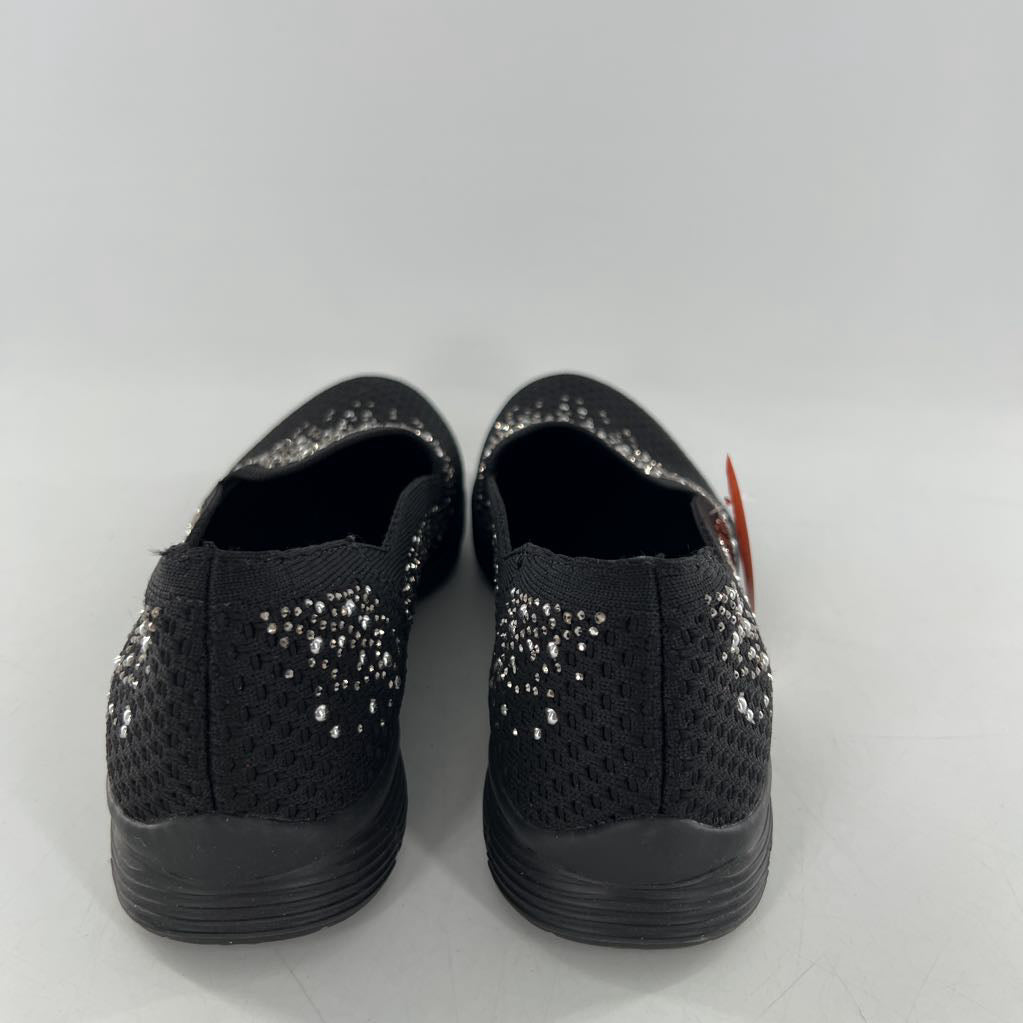 7.5 knit embelished slip-ons