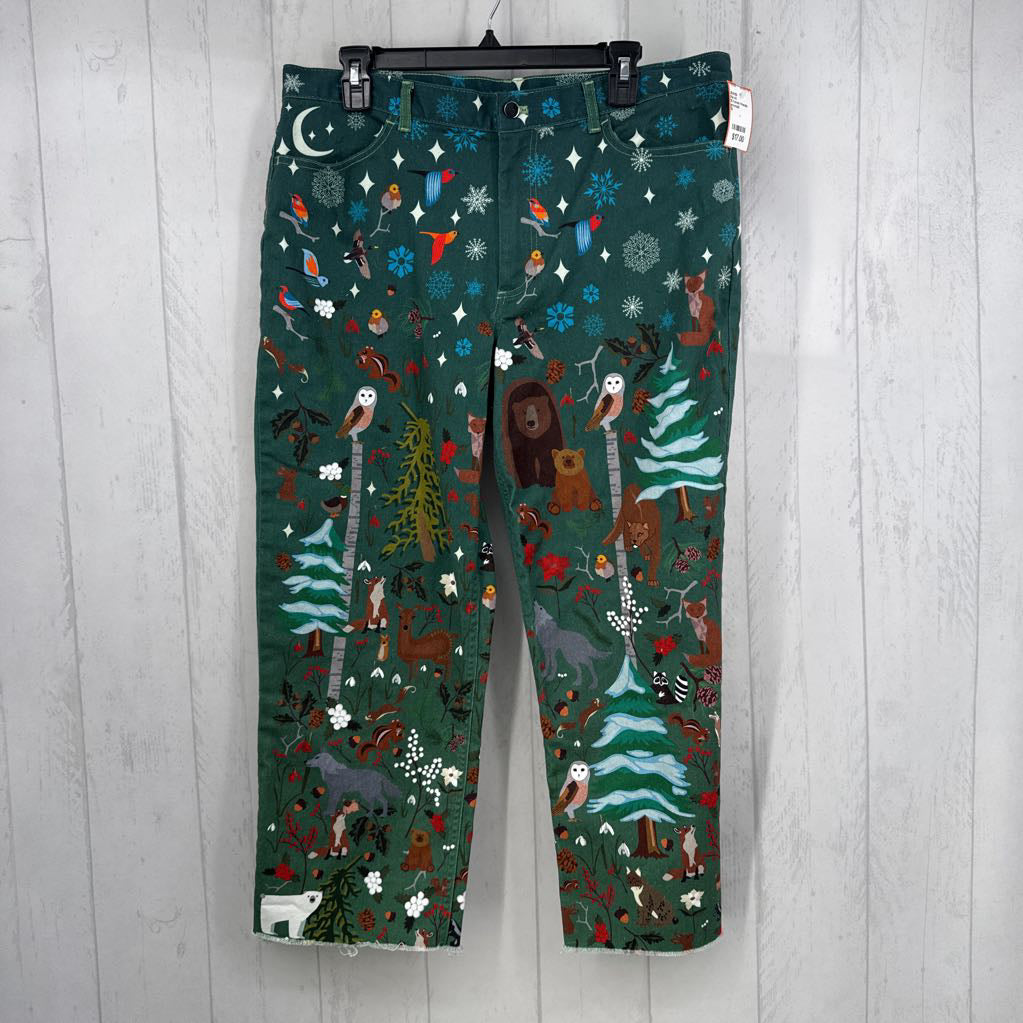 16 forest friends print jeans