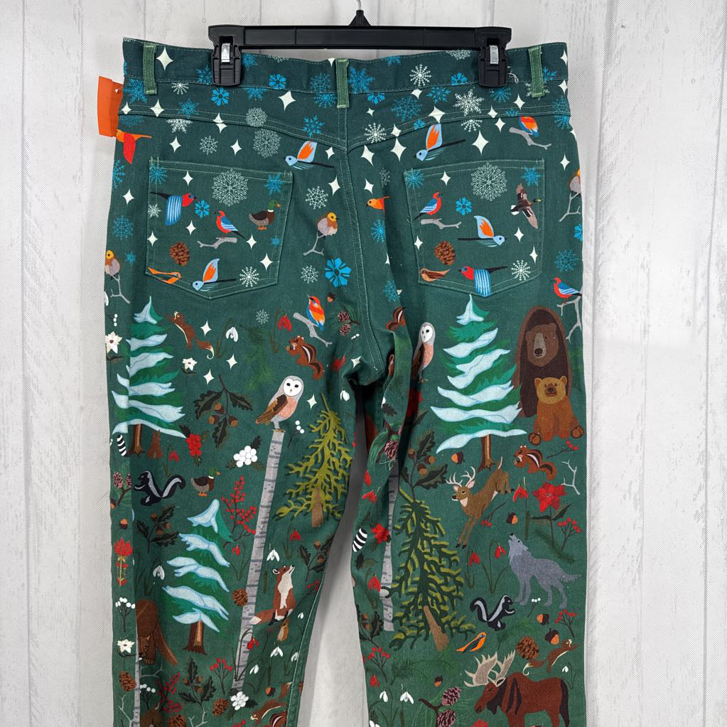 16 forest friends print jeans