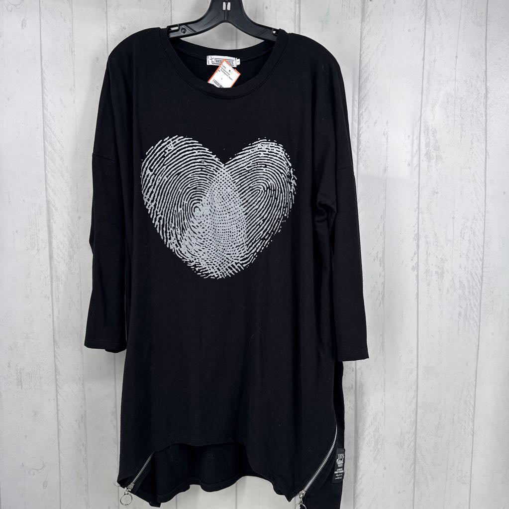 L thumbprint heart l/s tunic