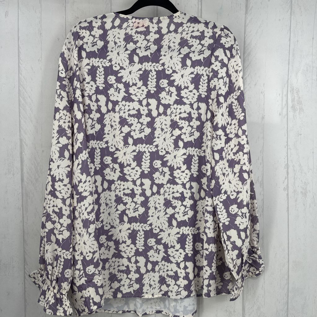 R40 2X flo print tie front l/s top