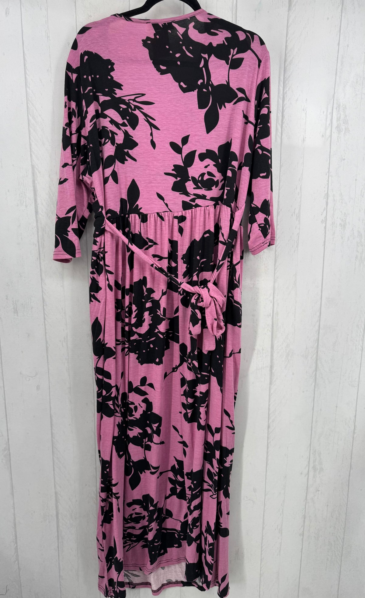 20 flo print crossover elbow slv dress