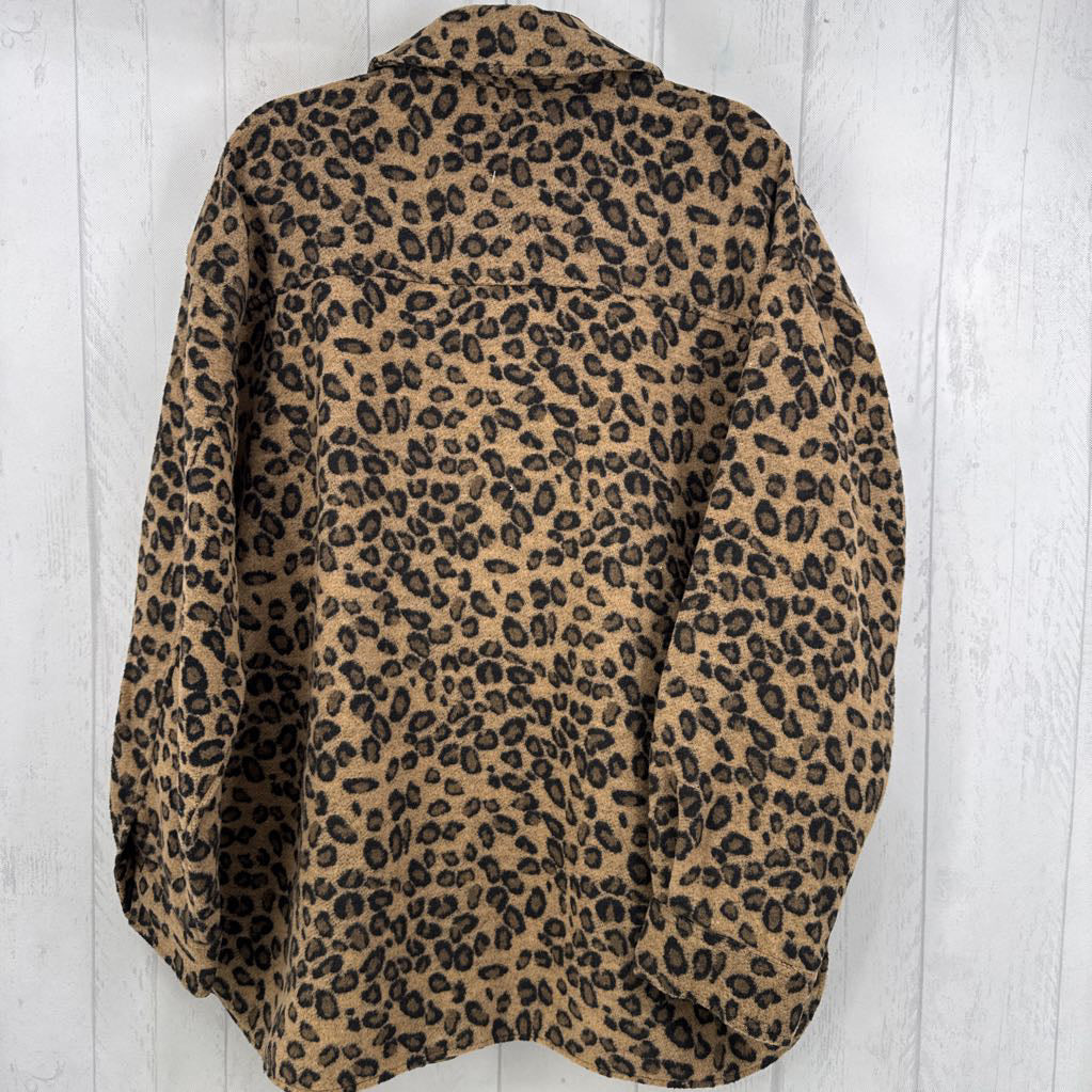 XXL fleece animal print shacket