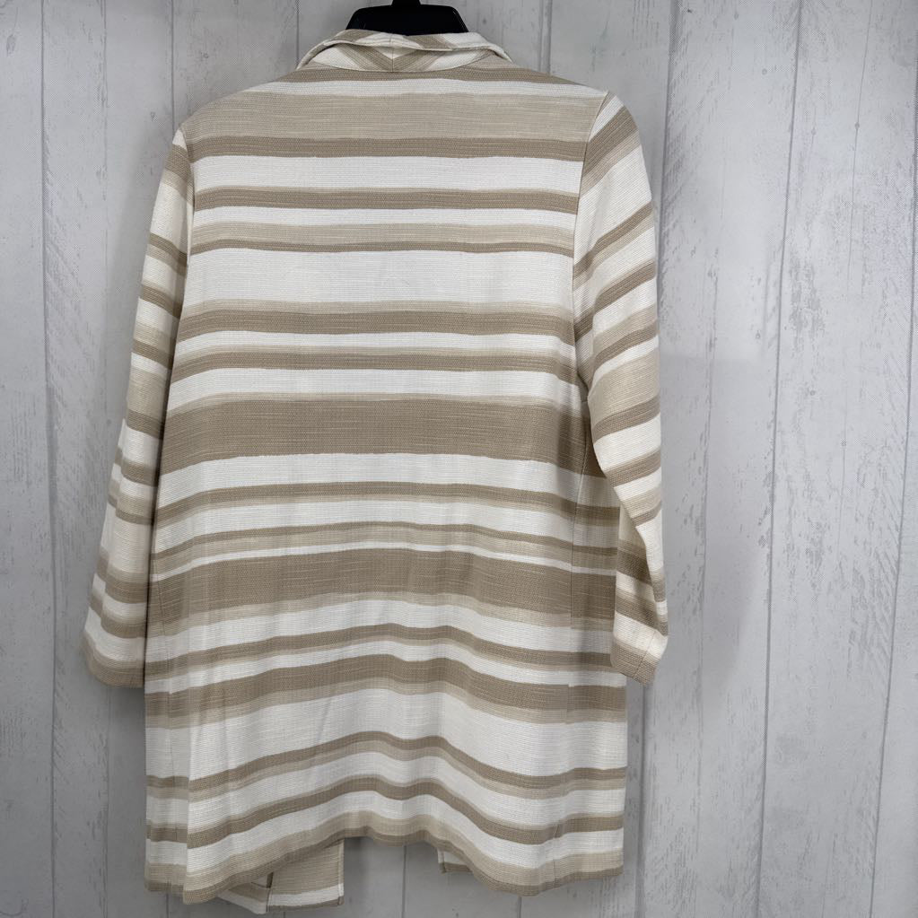 S striped open front jacket