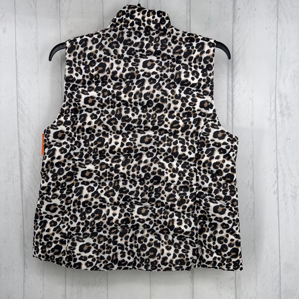 L animal print quilted vest