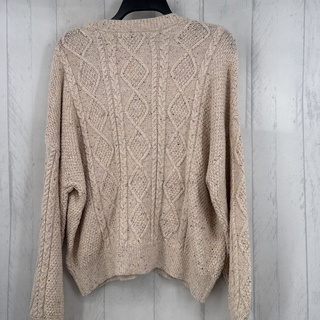 R70 XL cable knit button front cardi