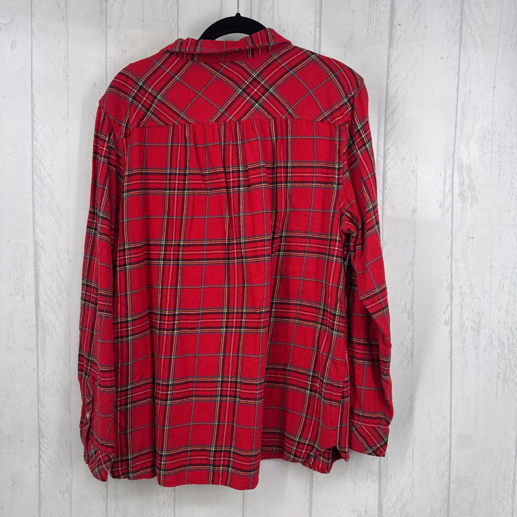 XXL plaid button down l/s top