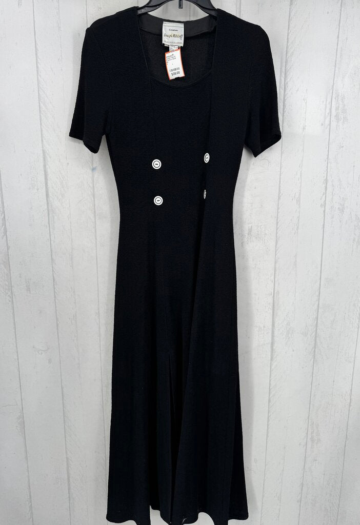 4 button detail square neck s/s dress