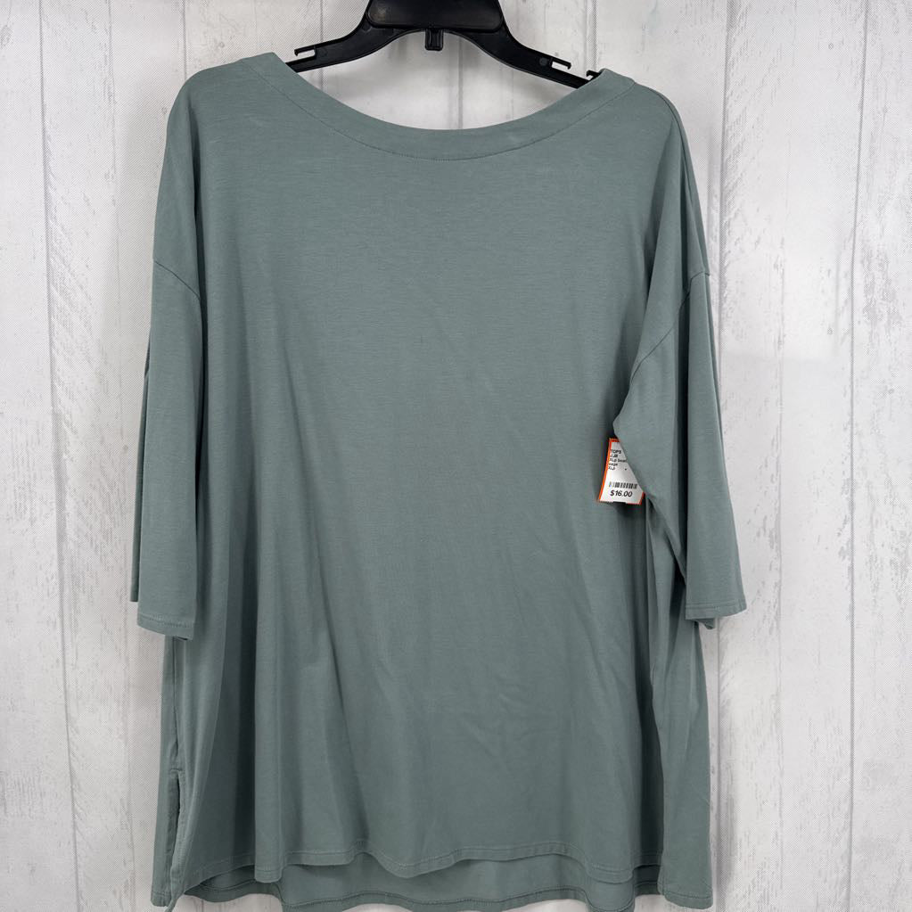XLp boatneck 3/4 slv tee