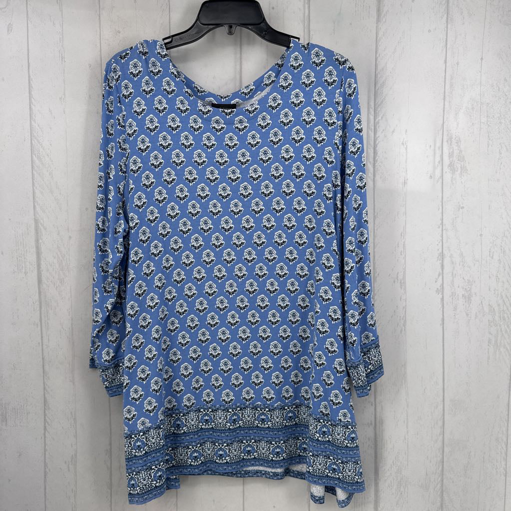 XL flo print l/s top