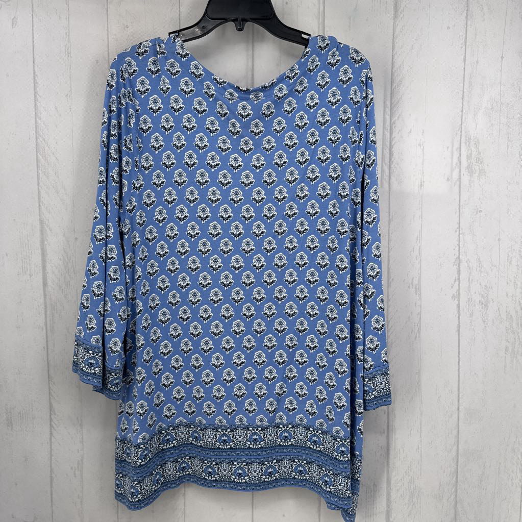 XL flo print l/s top