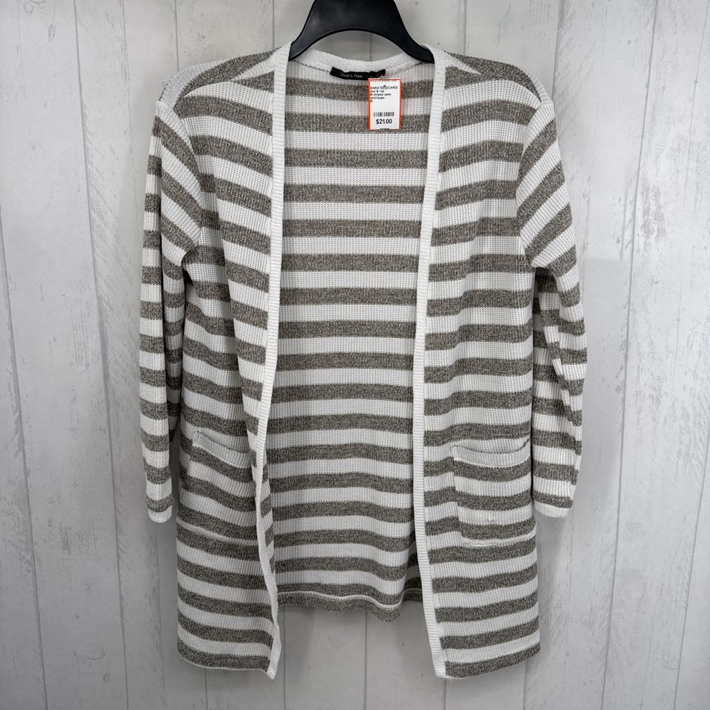 M striped open front cardi
