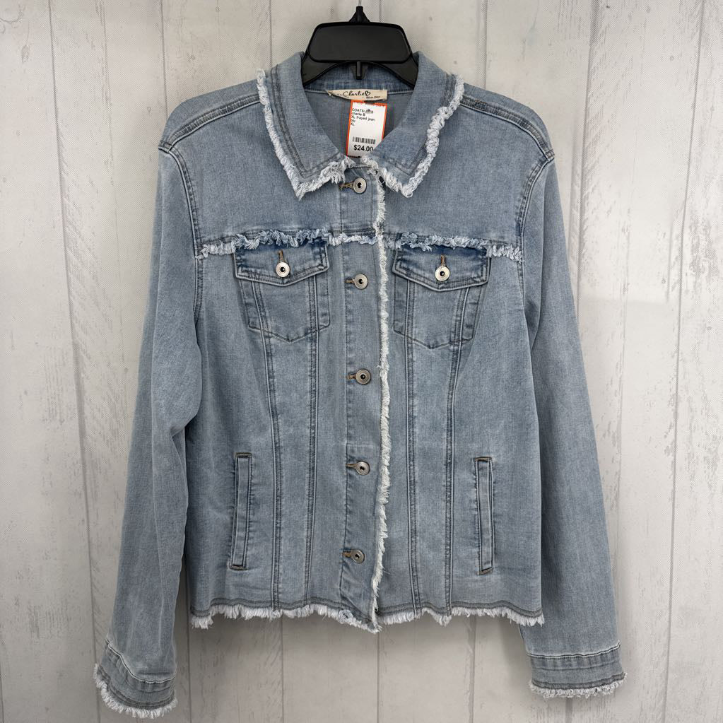 XL frayed jean jacket