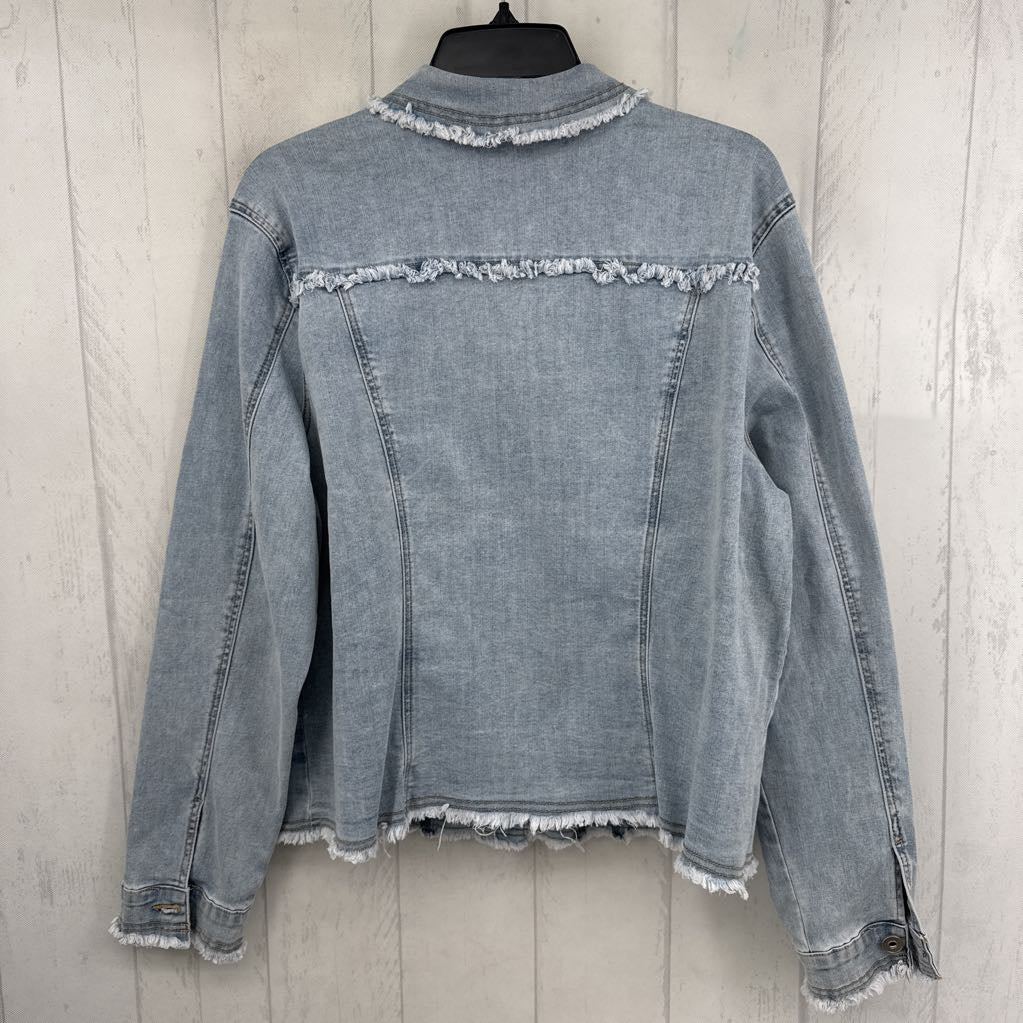 XL frayed jean jacket