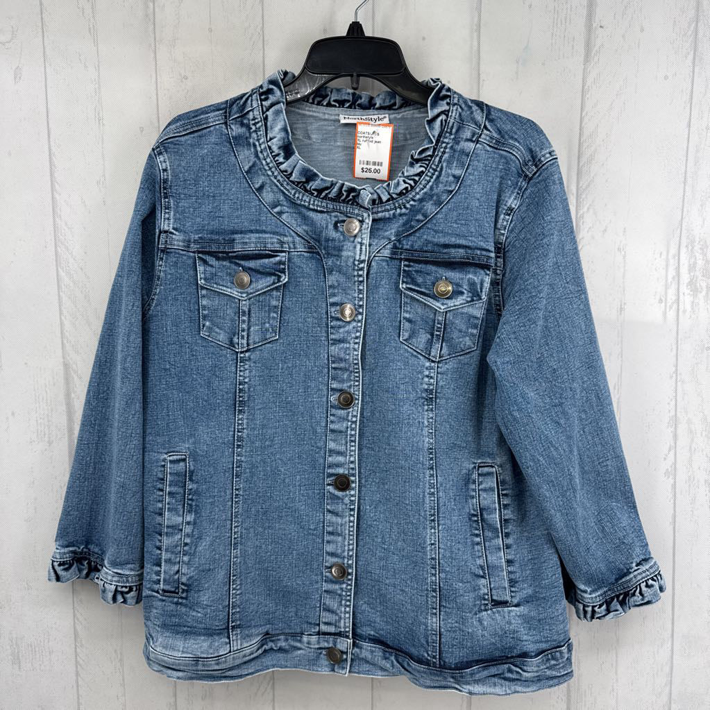 XL ruffled jean jacket