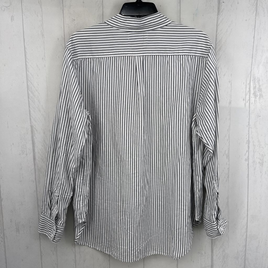 L striped button down l/s top