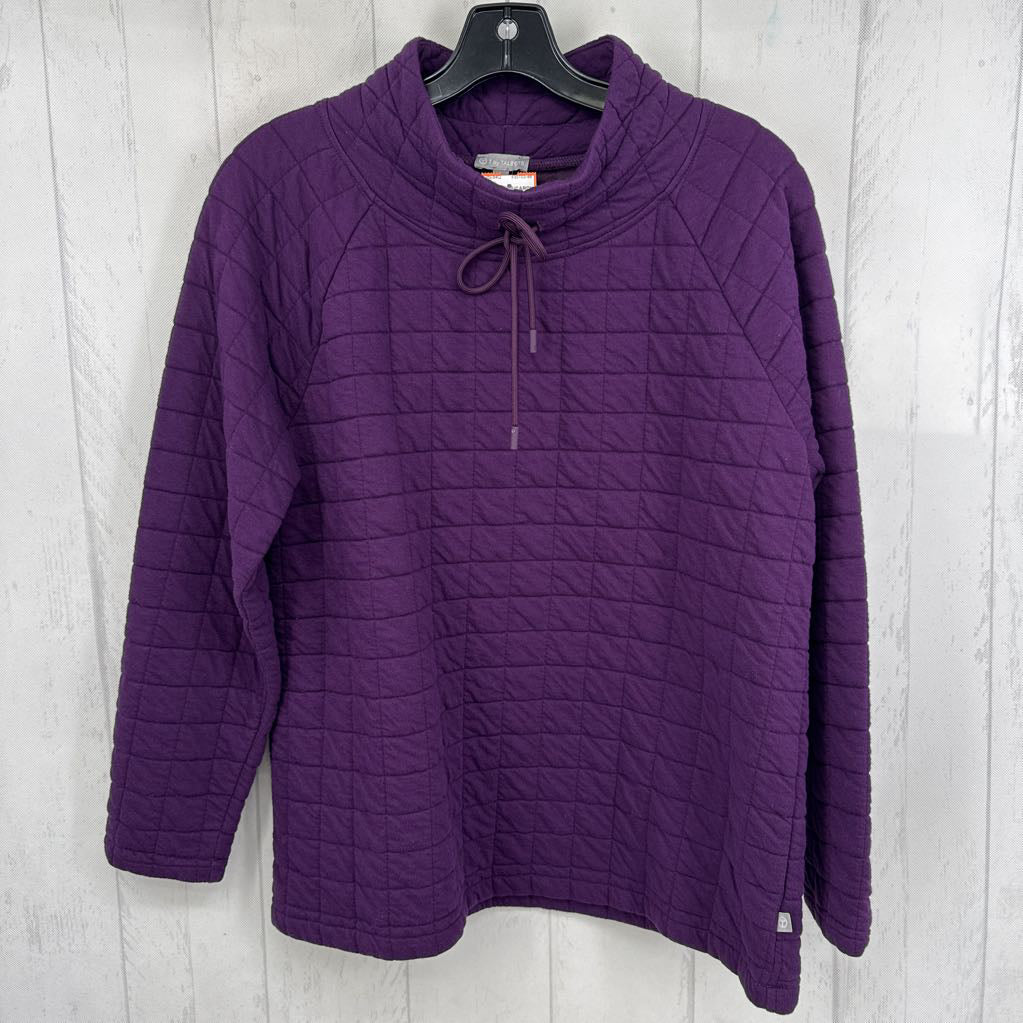L quilted mock neck sweatshirt