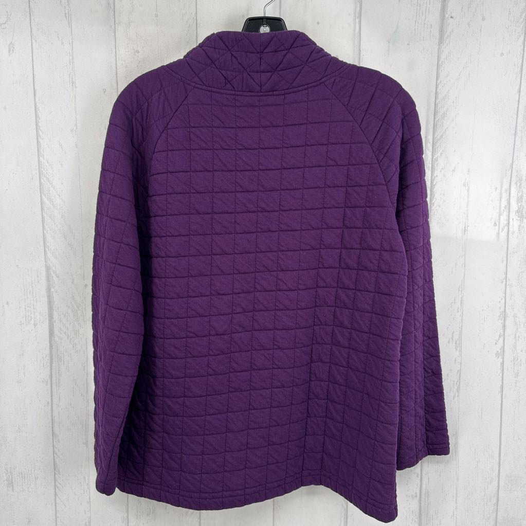 L quilted mock neck sweatshirt