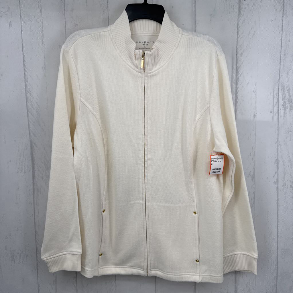 XL rib knit zip up jacket