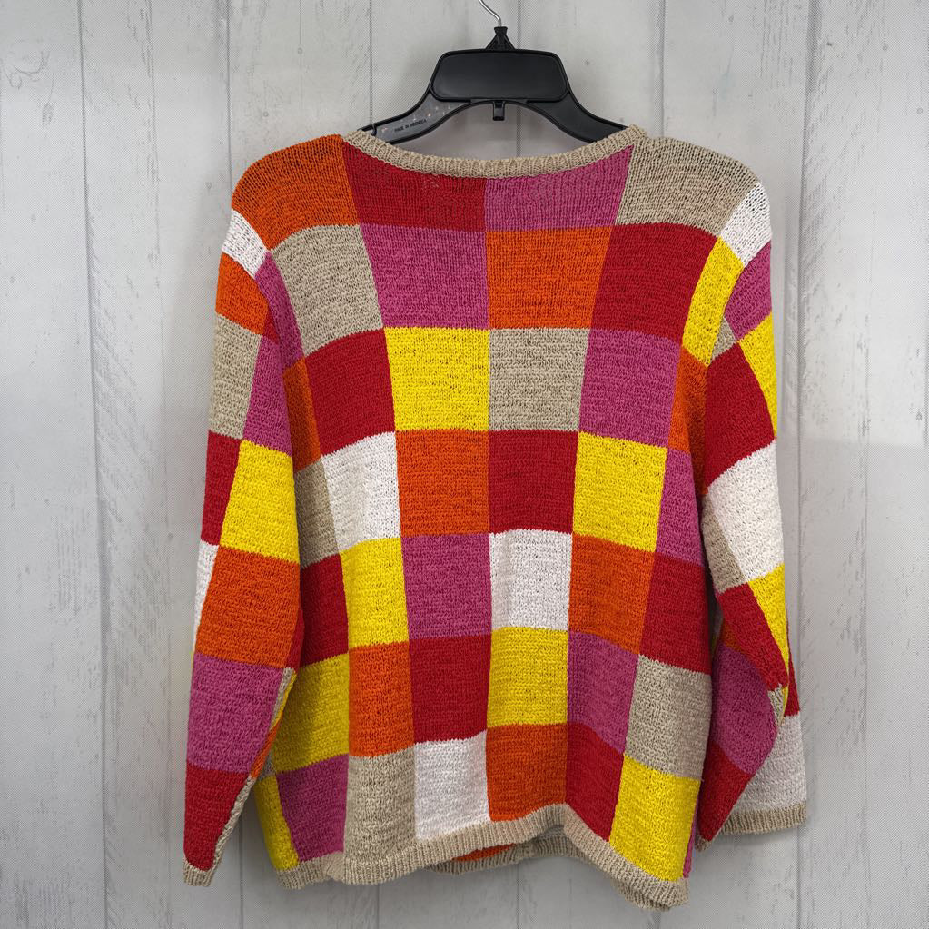 XL colorblock button down cardi