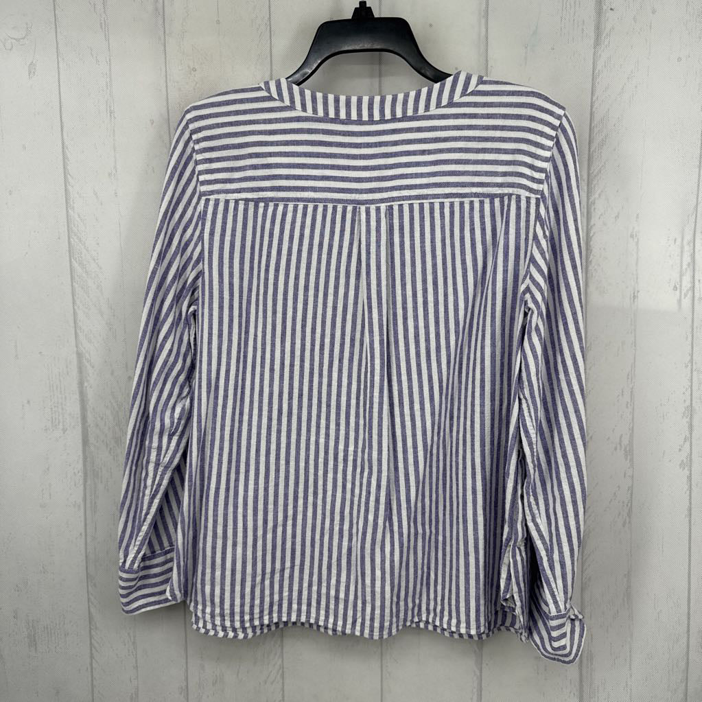 Lp striped 1/2 button down l/s top