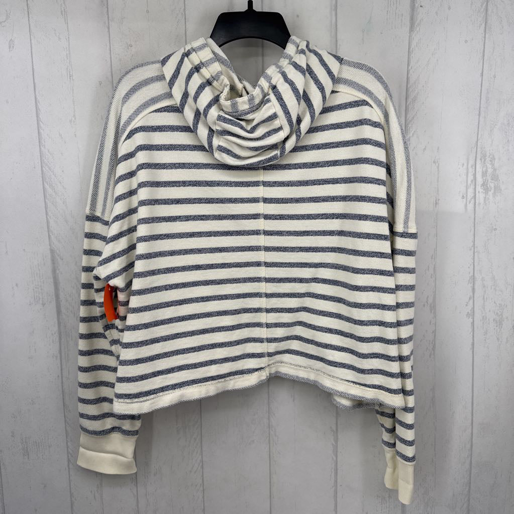 XL striped hooded l/s top