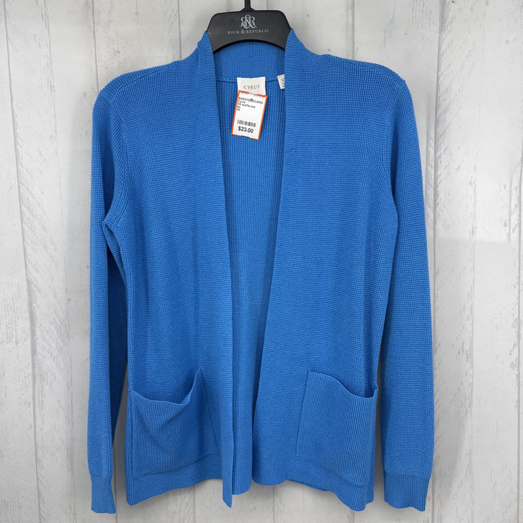 XS waffle knit open front cardi