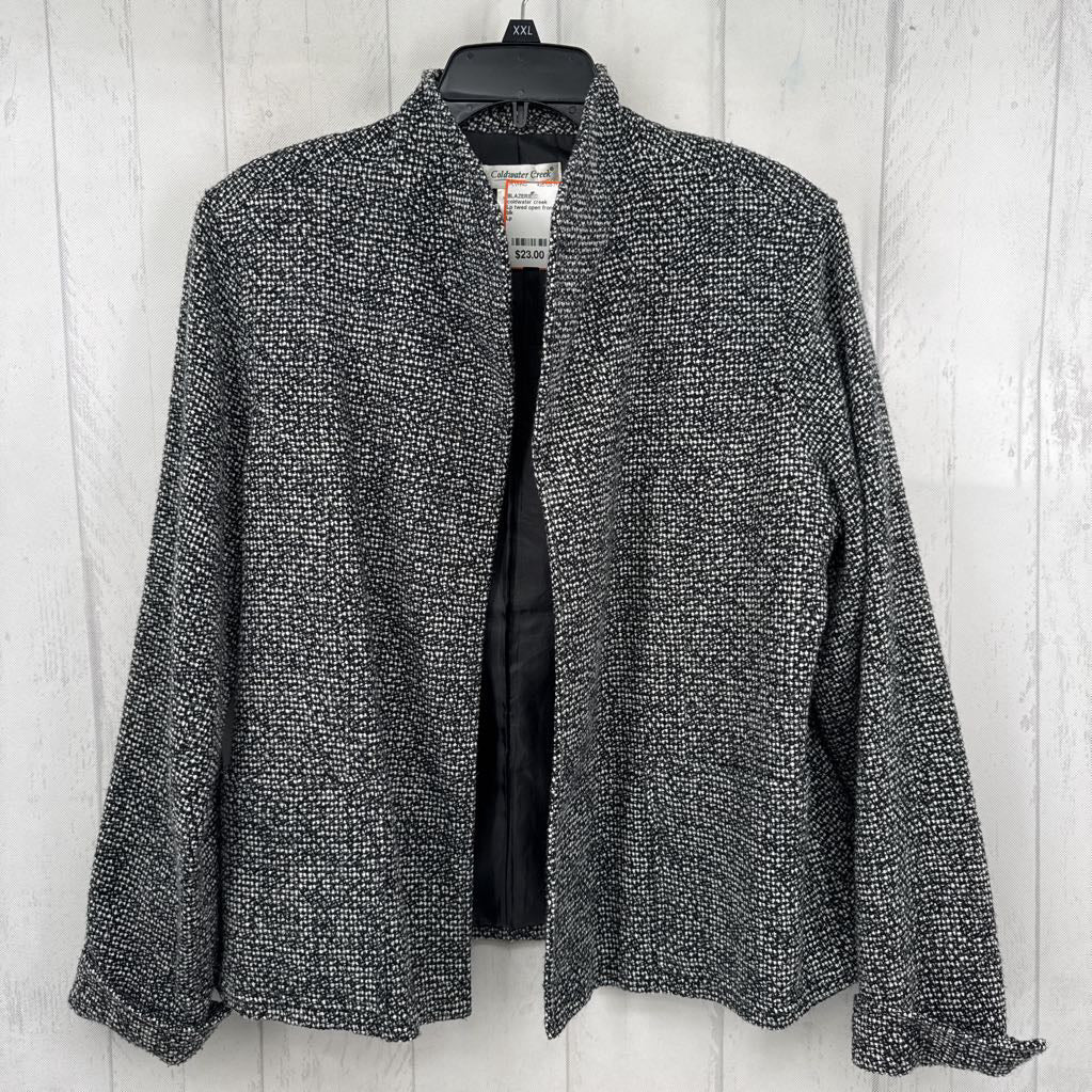 Lp twed open front blazer
