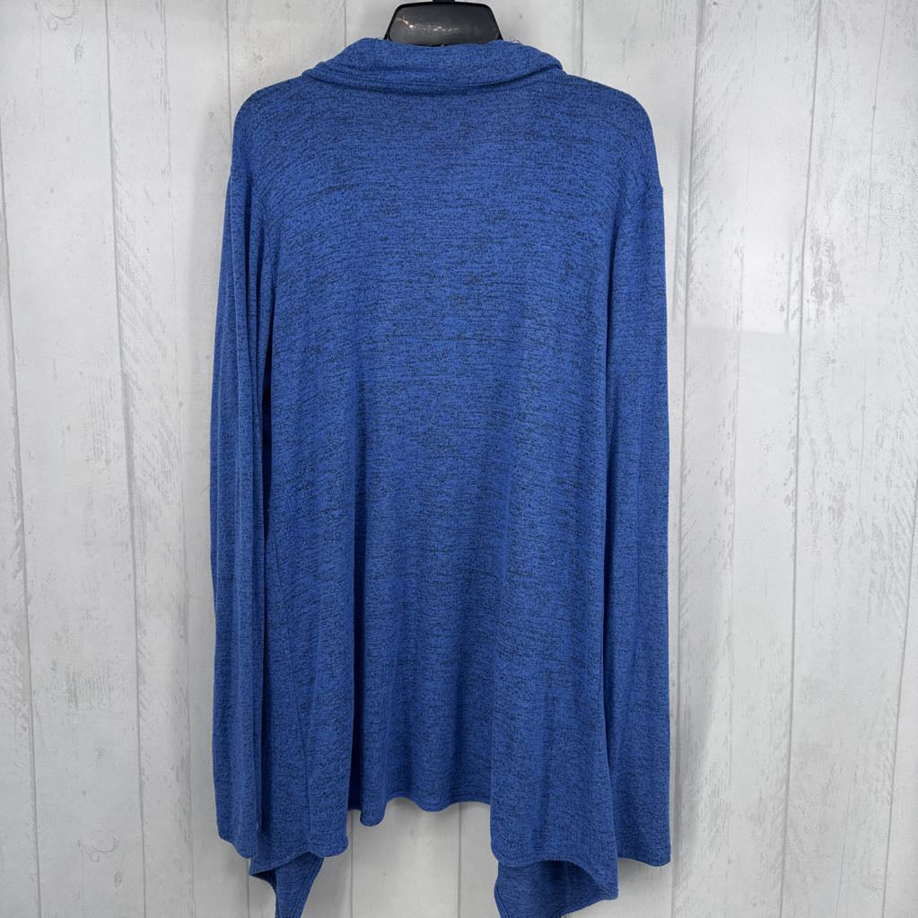 L marled open front cardi