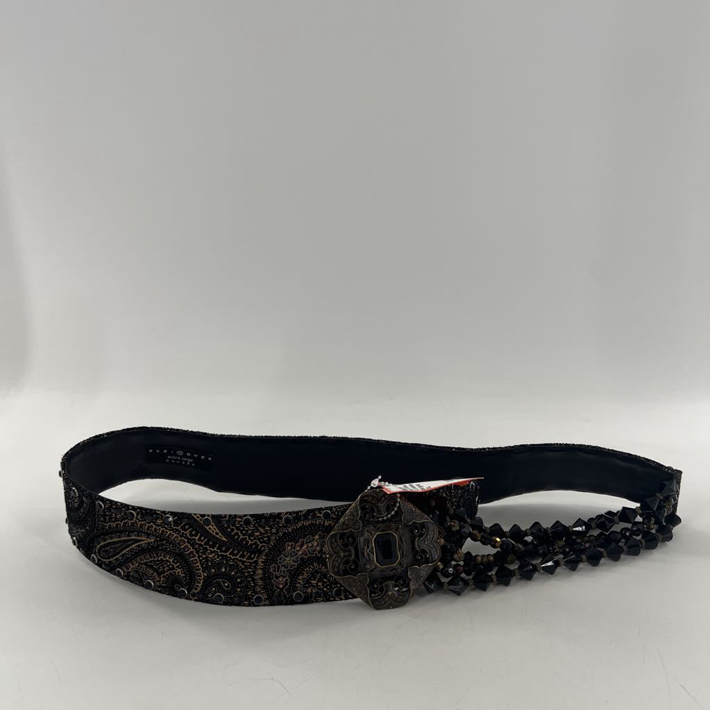 XL paisley print beaded belt