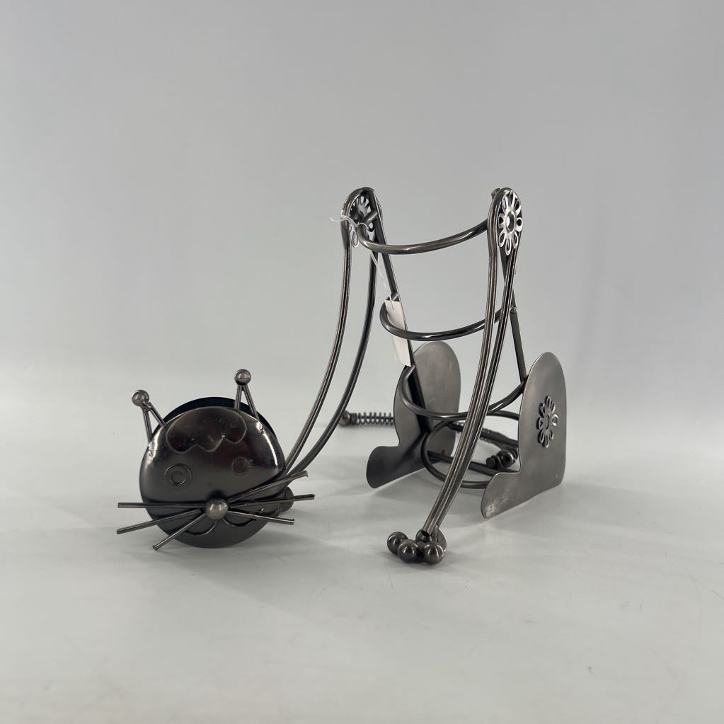 metal cat wine bottle holder