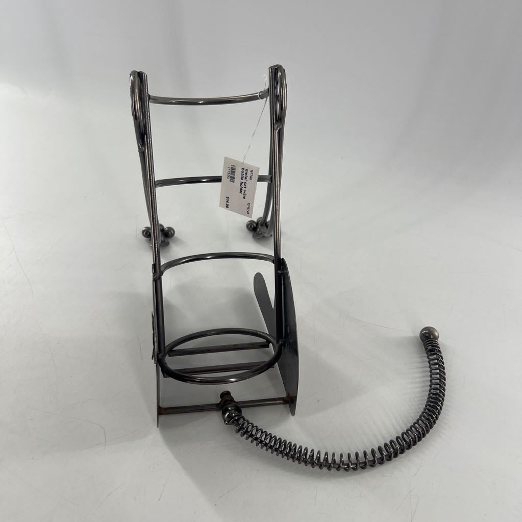 metal cat wine bottle holder