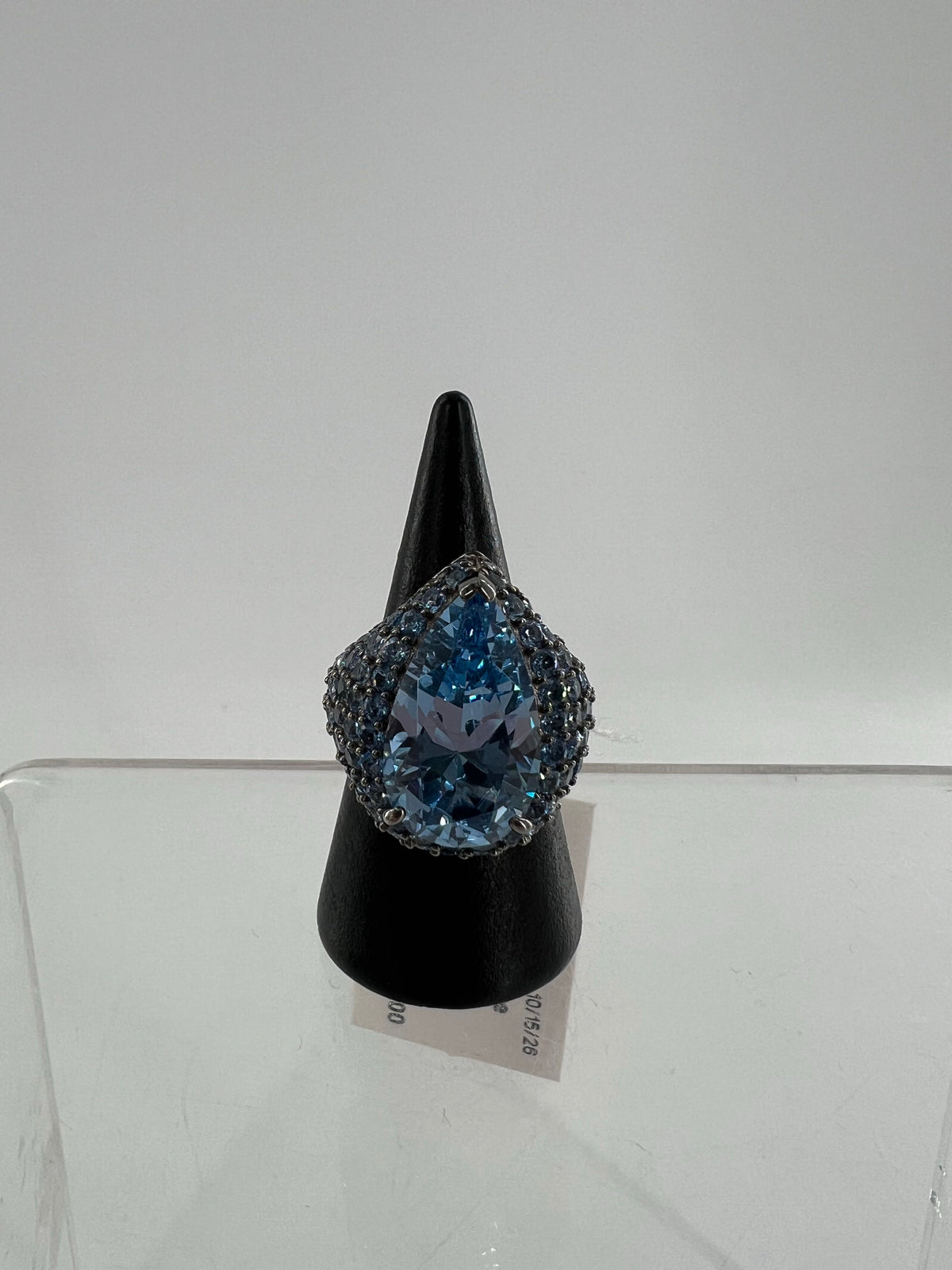 sz6 .925 silver blue stone ring