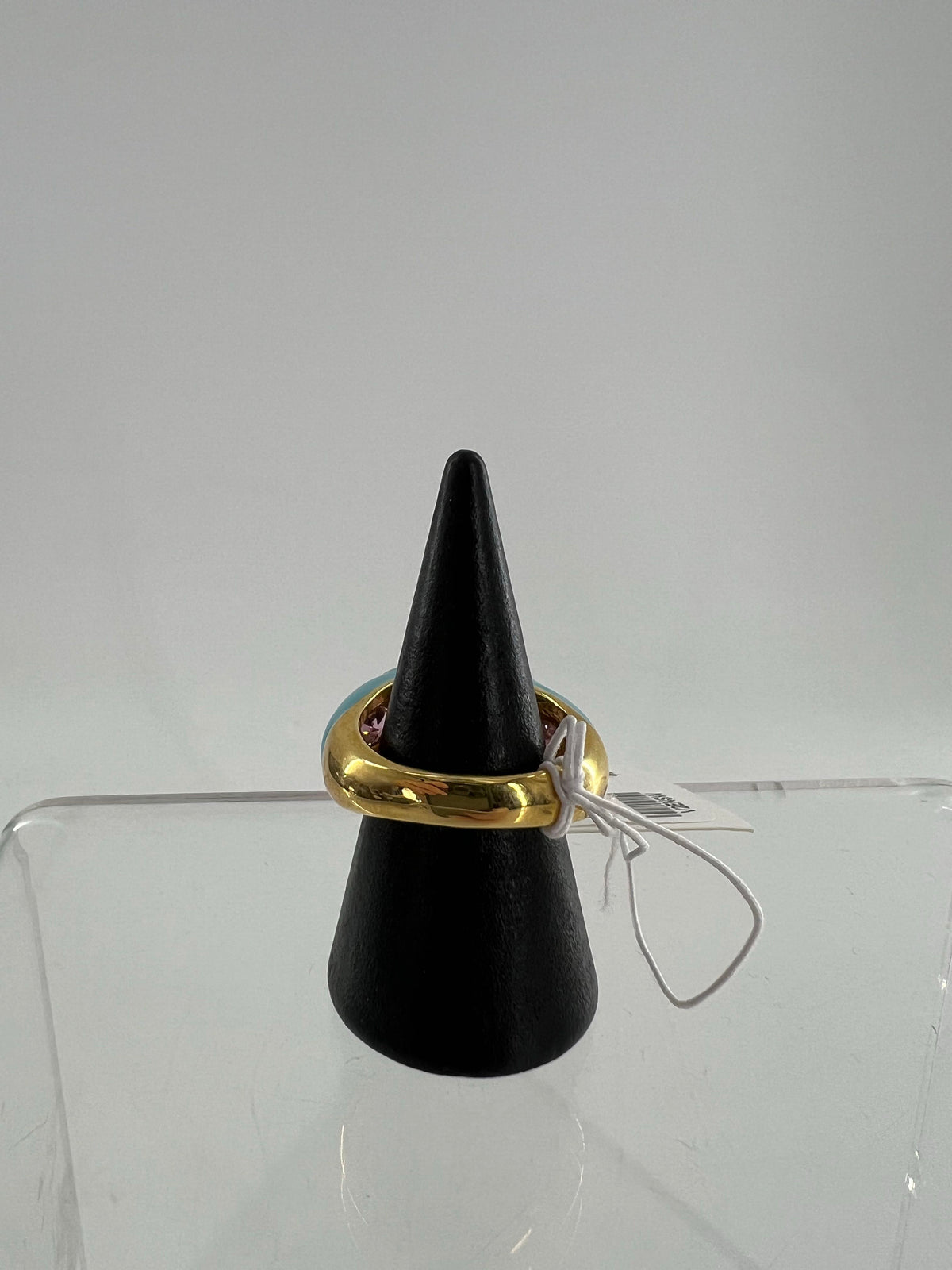 sz 7 turquoise & pink stone ring