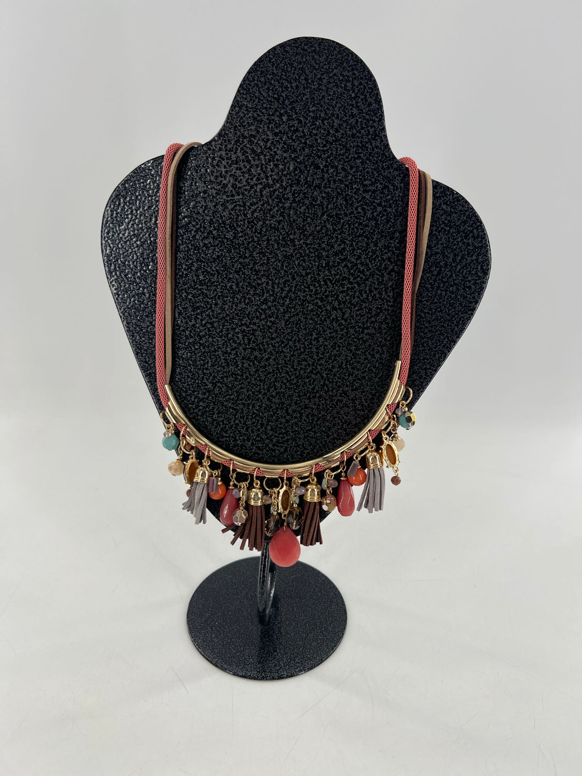 beaded tassel necklace