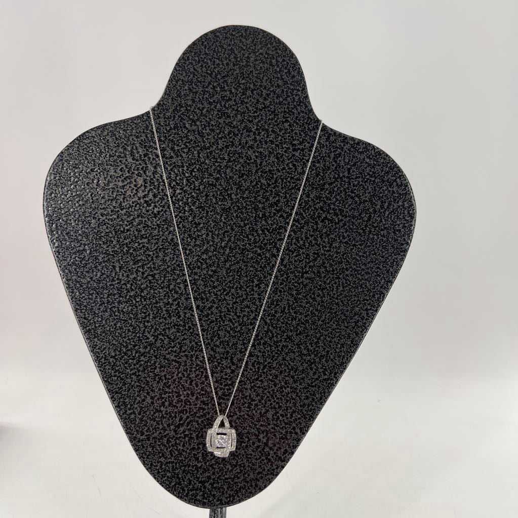 10" .925 silver cz pendant necklace