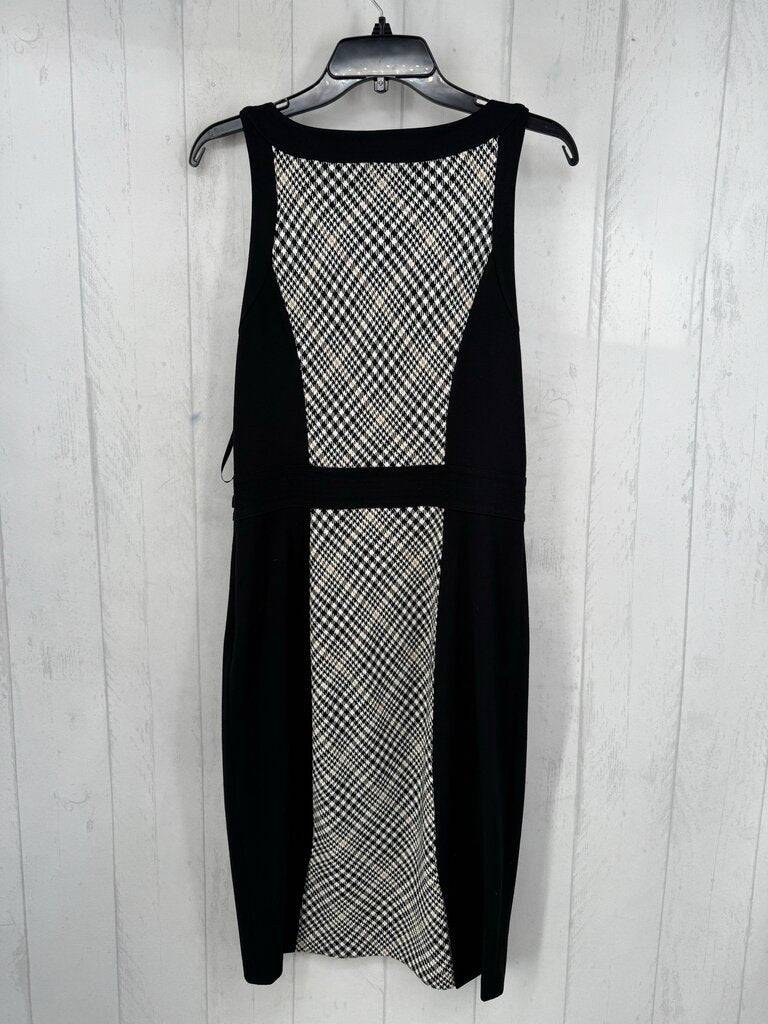 8 houndstooth accent slvls dress