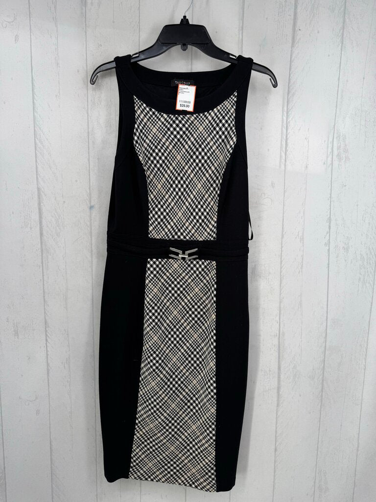 8 houndstooth accent slvls dress