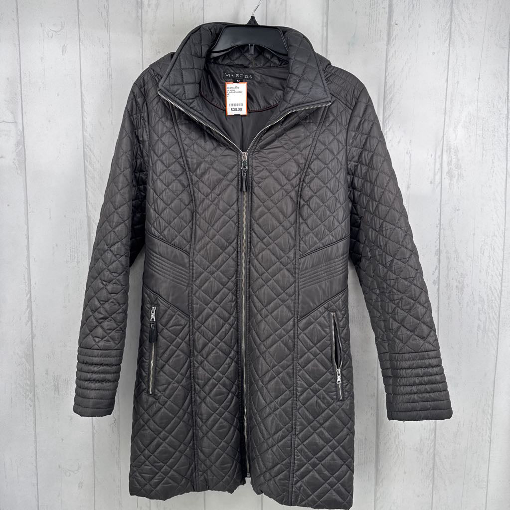 M quilted hooded coat