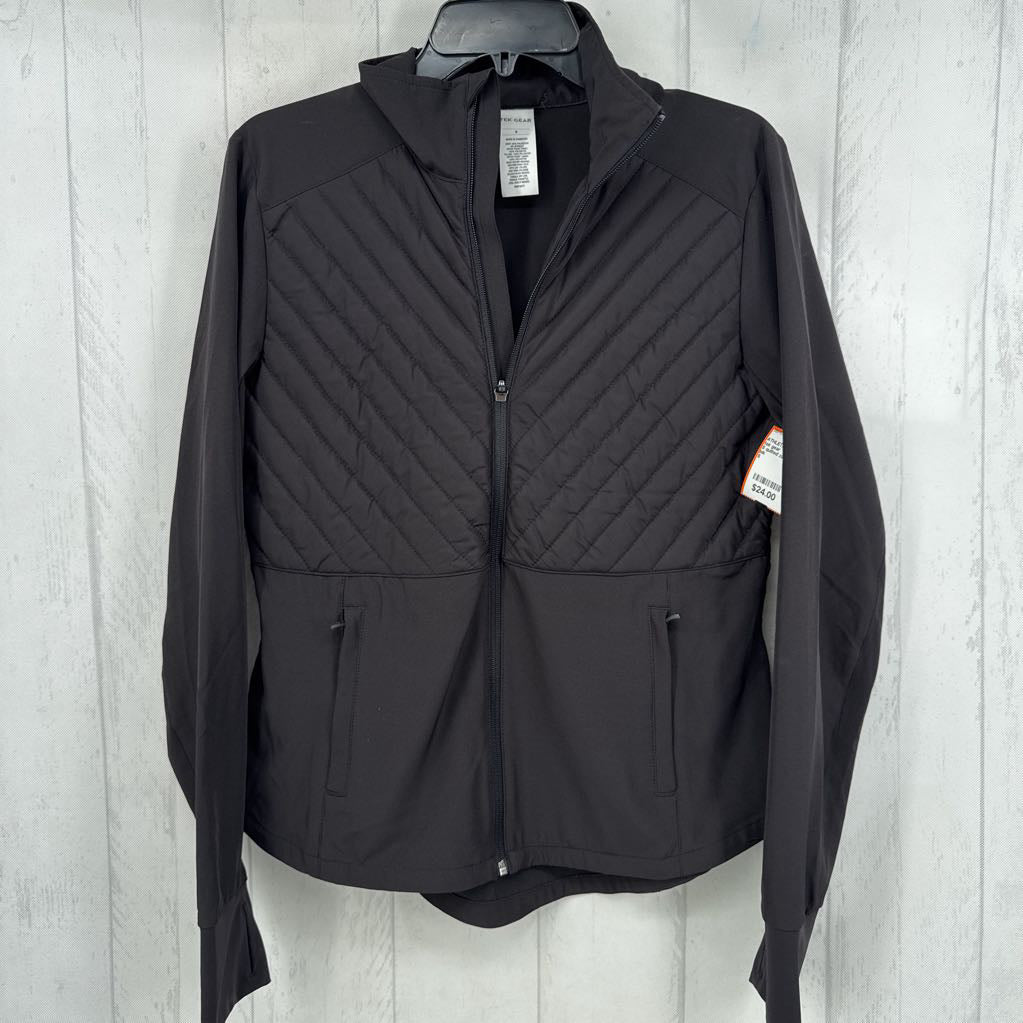 S quilted zip-up jacket