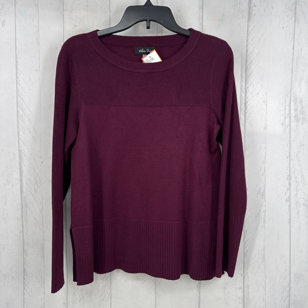 S rib knit drop shoulder top
