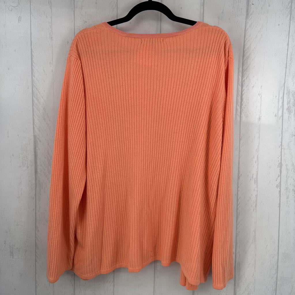2X rib knit button down cardi
